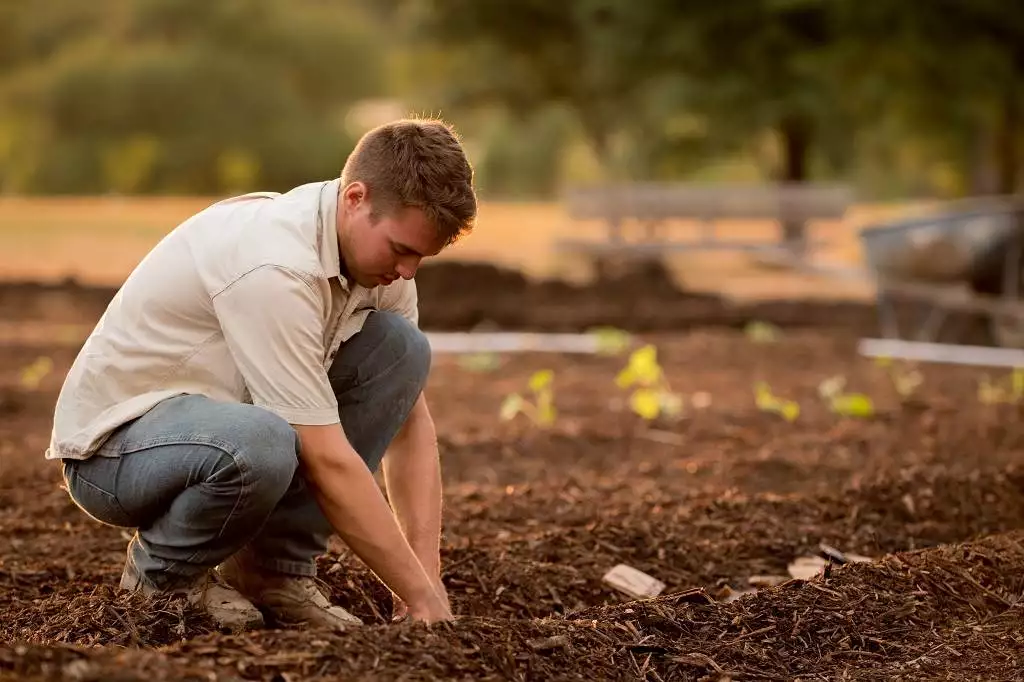 Un giovane agricoltore.